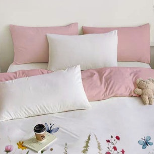 Pale pink matching Wildflowers Duvet Pillowcase