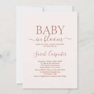 Pale Pink Minimal Boho Baby Shower Invitation