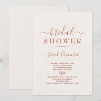 Pale Pink Minimal Boho Bridal Shower Invitation