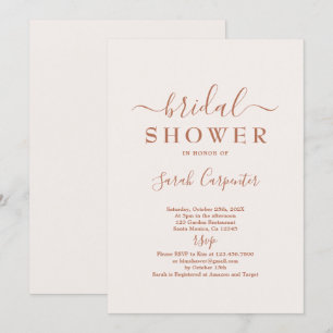 Pale Pink Minimal Boho Bridal Shower Invitation