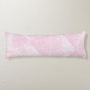 Pale Pink Minimal Geometric Ink Texture Body Cushion