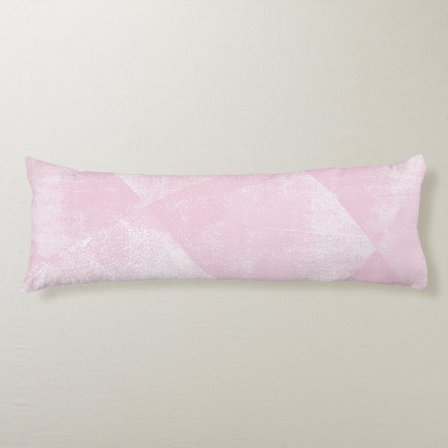 Pale Pink Minimal Geometric Ink Texture Body Cushion (Front)