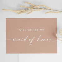 Pale Pink Minimalist Modern Maid of Honour Proposa