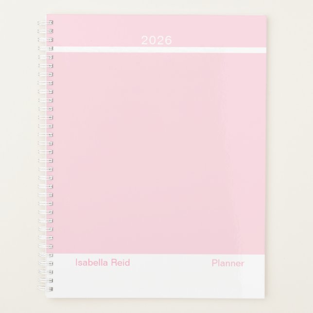 Pale Pink Minimalist Planner (Front)