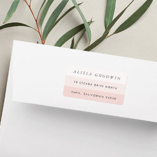 Pale Pink Modern Colorblock Label