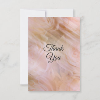 Pale Pink Modern Tulle Floral Thank You Card
