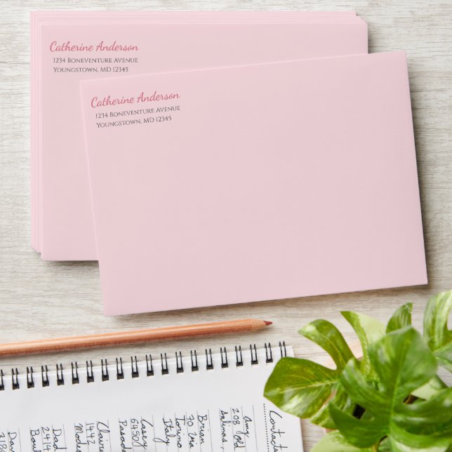 Pale Pink Monogram Invitation Envelope (Stacked)