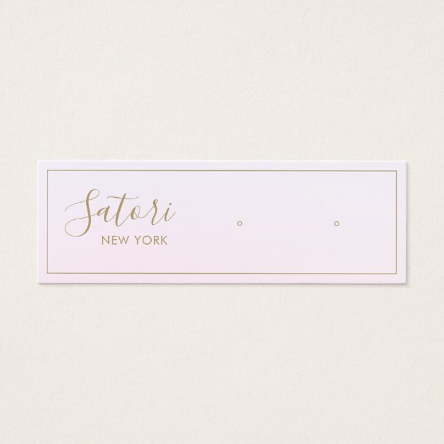 Pale Pink Ombre Script Stud Earring Display (Front)