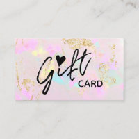 pale pink opal gift certificate card