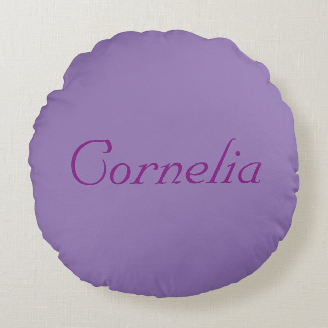 Pale Pink/Pale Purple A Cotton Round Pillow (16") (Front)