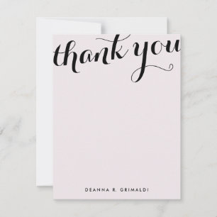 Pale Pink Parisienne Chic Flat Thank You Note Card