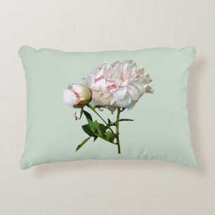 Pale Pink Peony and Bud Decorative Cushion