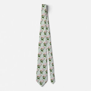 Pale Pink Peony and Bud Tie