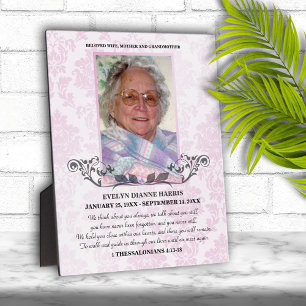 Pale Pink Photo Memorial Plaque
