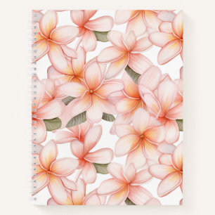 Pale Pink Plumeria Flower Spiral Notebook