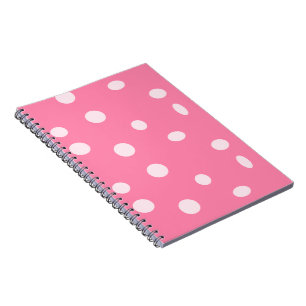 Pale pink polka dots on pink notebook