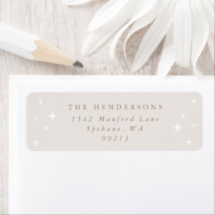 Pale Pink Retro Stars Return Address