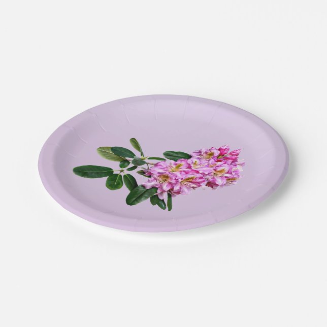 Pale Pink Rhododendron Paper Plate (Angled)