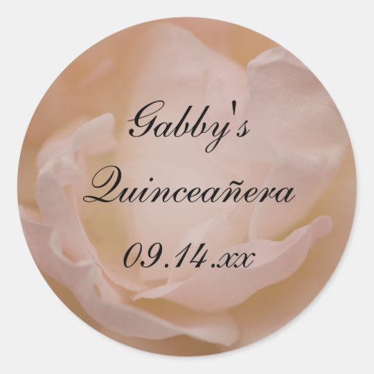 Pale Pink Rose Floral Quinceañera Favour Tag