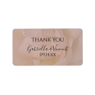 Pale Pink Rose Floral Wedding Thank You Favour Tag