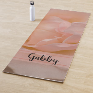 Pale Pink Rose Flower Yoga Mat