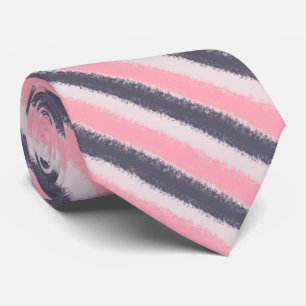 Pale Pink Rose Grayish Purple Rough Texture Stripe Tie