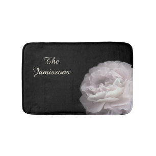 Pale Pink Rose Personalised Name Plush Bath Mat