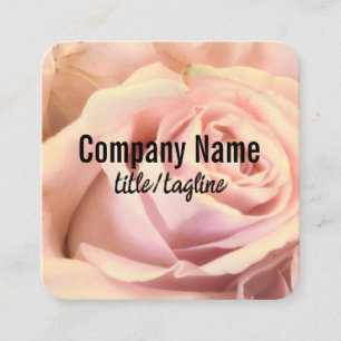  Pale Pink Rose Petals  Elegant Floral Custom  Square Business Card