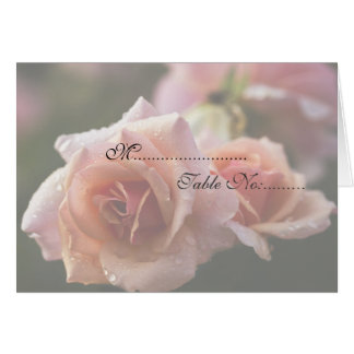 Pale Pink Rose Place Setting Card