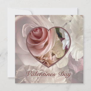 Pale Pink Rose Valentine Card