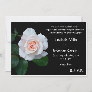Pale Pink Rose Wedding Invitation