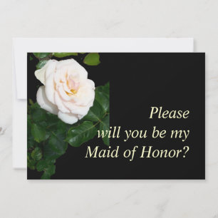 Pale Pink Rosebud Maid of Honor Request Card