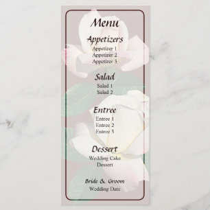 Pale Pink Rosebuds Menu... Menu
