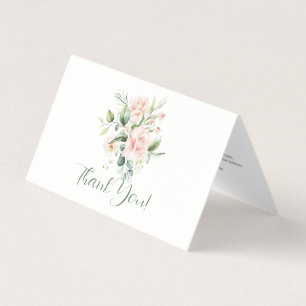 Pale Pink Roses Bouquet Illustration Business Card