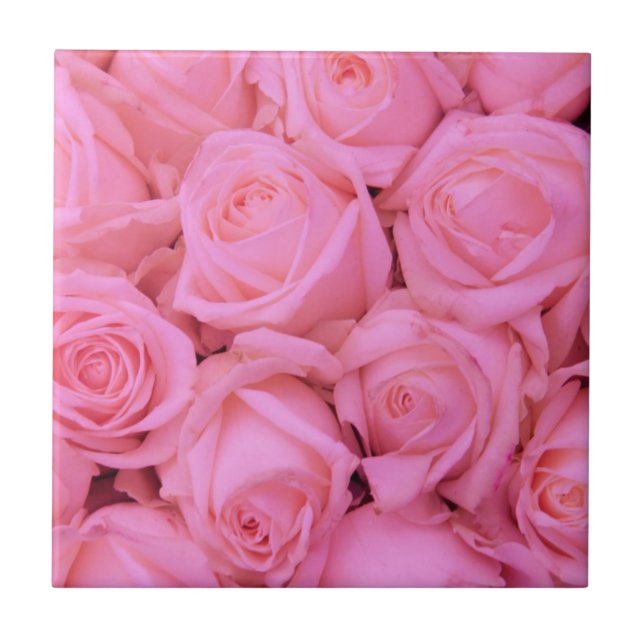 Pale pink roses tile (Front)