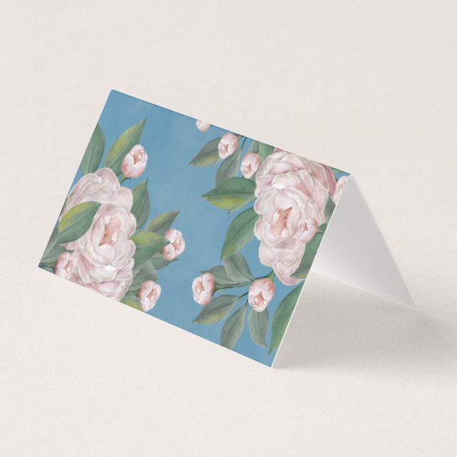 Pale Pink Roses with Navy Blue Background (Front)