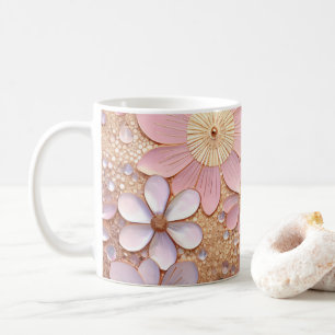 Pale Pink Shiny Flower Coffee Mug