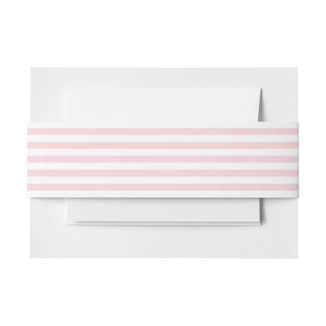 Pale Pink Stripe Invitation Belly Band (Front Example)