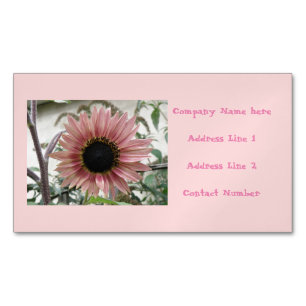 Pale Pink Sunflower Custom Business Magnets