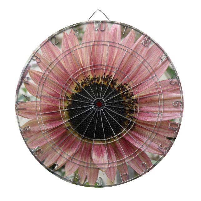 Pale Pink Sunflower Dartboard (Front)