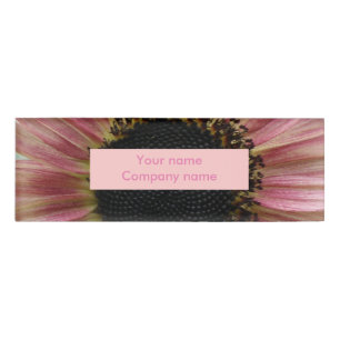 Pale Pink Sunflower Personalised Name Tag