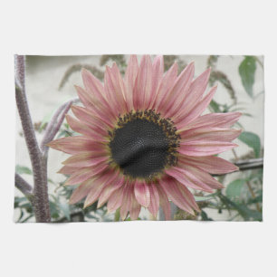 Pale Pink Sunflower Tea Towel
