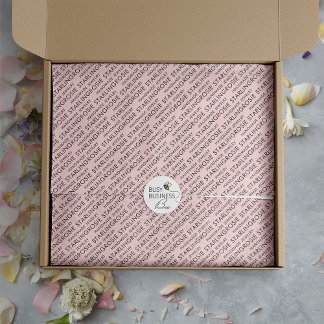 Pale Pink Tiled Business Name and Specialism Tissue Paper