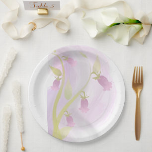 Pale Pink Watercolor Wash Paper Plate