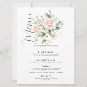 Pale Pink Watercolors Roses Bouquet  Invitation