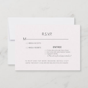 Pale Pink Wedding RSVP Card