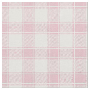 Pale Pink & White Buffalo Plaid Fabric