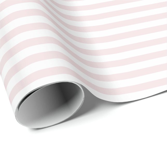 Pale Pink | White Stripe Wrapping Paper (Roll Corner)