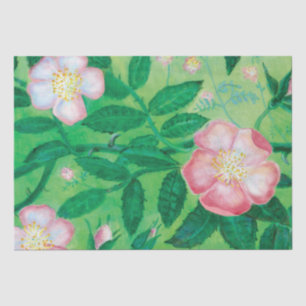 Pale Pink Wild Rose Flowers Summer Tissue Paper