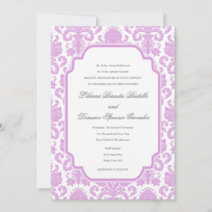 Pale Plum Wedding Damask Border Template